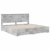 vidaXL Bed Frame Concrete Grey 200 x 200 cm Engineered Wood