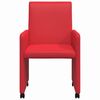 vidaXL Dining Chairs with Wheels with Wheels 2 pcs Red 57 x 66 x 94 cm