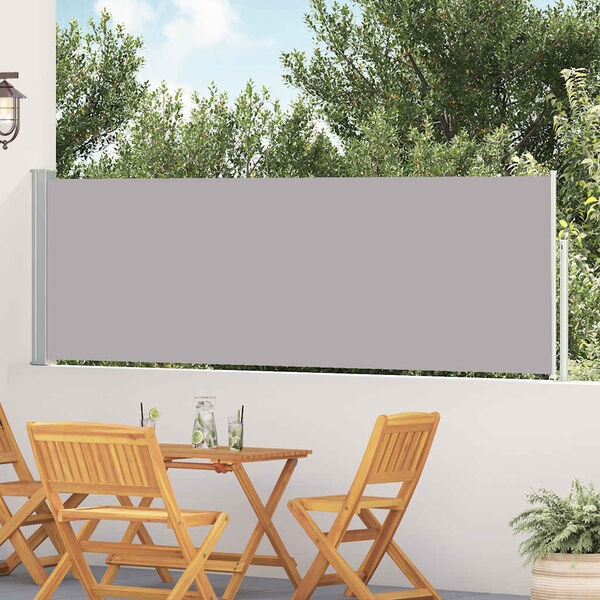 vidaXL Patio Retractable Side Awning 100x500 cm Grey