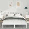 vidaXL Bed Frame with Headboard White 160 x 200 cm Solid Pine Wood