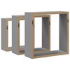 vidaXL Wall Cube Shelves 3 pcs Grey MDF