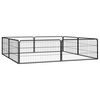 vidaXL 8-Panel Dog Playpen Black 100x50 cm Powder-coated Steel