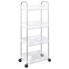 vidaXL Storage Trolley 4-Tier Transparent 37x28x95 cm Acrylic