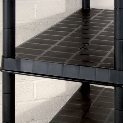 vidaXL Storage Shelf 5-Tier Black 255x40x185 cm Plastic