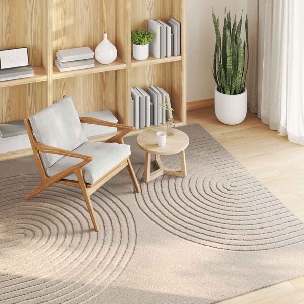 vidaXL Area Rugs Square HUARTE Beige 120 x 120 cm Polyester
