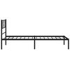 vidaXL Metal Bed Frame without Mattress with Headboard Black 80x200cm