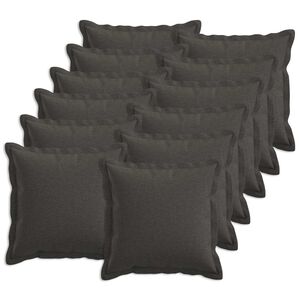 vidaXL Cushion Cover 12 pcs HOUTEN Dark Grey 45 x 45 cm Faux Linen