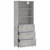 vidaXL Highboard Concrete Grey 69.5x34x180 cm Engineered Wood