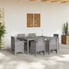vidaXL Garden Dining Set 7 pcs Light Grey Polt rattan