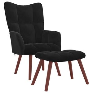 vidaXL Relaxing Chair 2 pcs Black Velvet