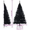 vidaXL Artificial Half Christmas Tree with Stand Black 180 cm PVC