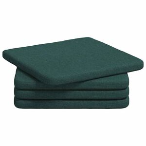 vidaXL Seat Cushions 4 pcs Dark Green 40 x 40 x 3 cm Fabric