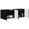 vidaXL TV Wall Cabinet 2 pcs Black 59.5 x 31 x 40 cm Engineered Wood