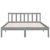 vidaXL Bed Frame without Mattress Grey Solid Wood Pine King Size