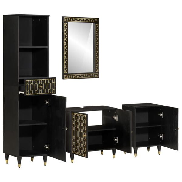 vidaXL 4 Piece Bathroom Furniture Set Solid Wood Mango