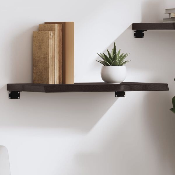 vidaXL Wall Shelf Dark Brown 60x40x(2-4) cm Treated Solid Wood Oak