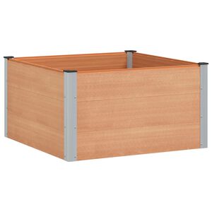 vidaXL Garden Raised Bed Brown 100 x 100 x 54 cm WPC and Aluminium