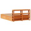 vidaXL Bed Frame with Headboard Wax Brown 140x200 cm Solid Wood Pine