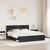 vidaXL Bed Frame with Headboard Black 200 x 200 cm Engineered wood