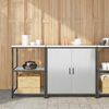 vidaXL Kitchen Storage Set with Shelf 2 pcs Silver Stainless Steel
