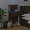 vidaXL Wall-mounted Bedside Cabinet with LED Lights Brown Oak