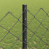 vidaXL Fence with Post Grey 1.2 x 25 m Steel and PVC