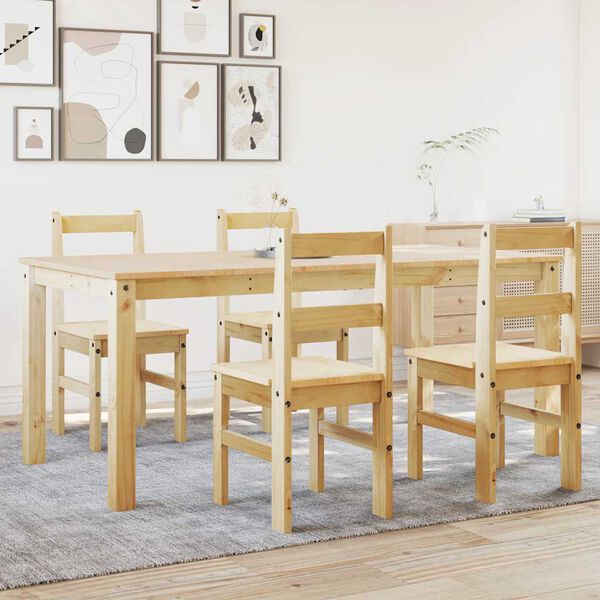 vidaXL 5 Piece Dining Set Panama Solid Wood Pine