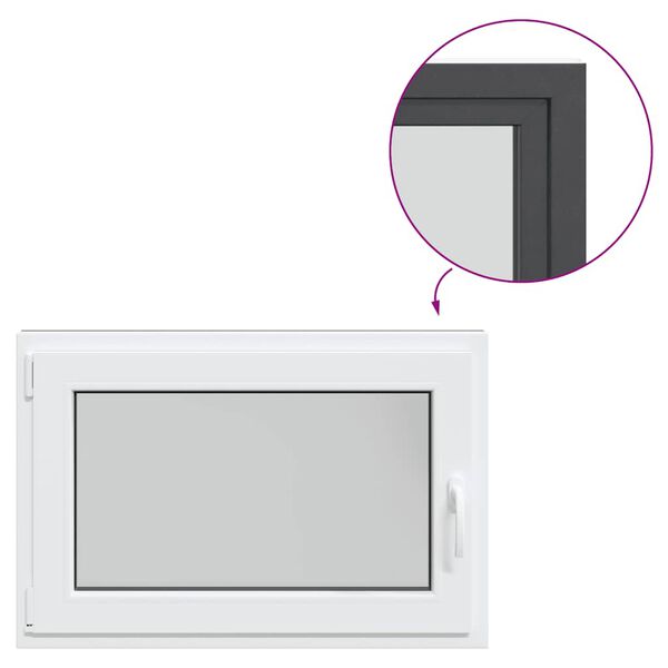 vidaXL Basement Window "RISOR" 90x50 cm Tilt&Turn DIN Left Anthracite