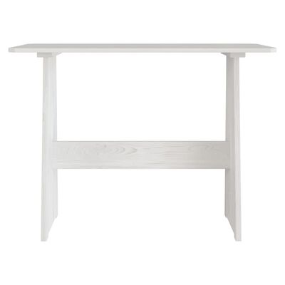 vidaXL Dining Table with Bench White Solid Pinewood