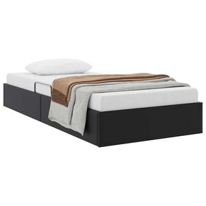 vidaXL Storage Bed with Mattress Black 90 x 190 cm Faux leather