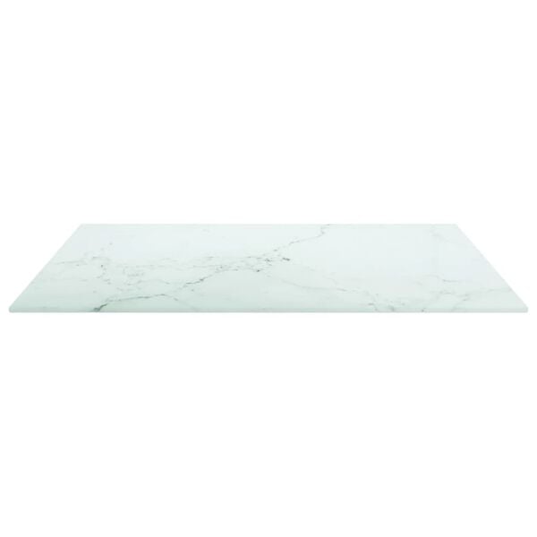 vidaXL Table Top White 60x60 cm 6 mm Tempered Glass with Marble Design