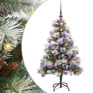 vidaXL Artificial Christmas Tree Green and white 120 cm