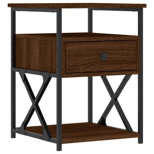vidaXL Bedside Cabinet Brown Oak 40x42x55 cm Engineered Wood