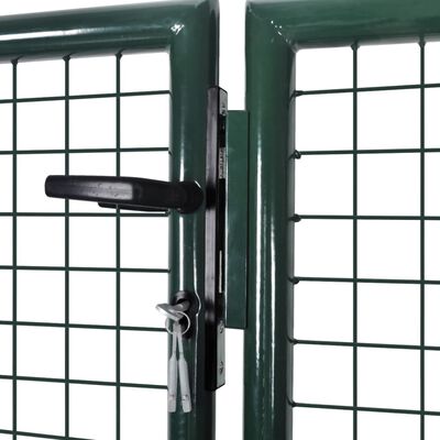 vidaXL Fence Gate Steel 306x150 cm Green