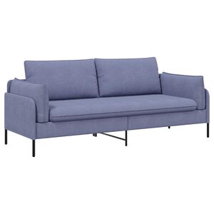 vidaXL 3-Seater Sofa Jeans Blue 222 x 81 x 89 cm Fabric