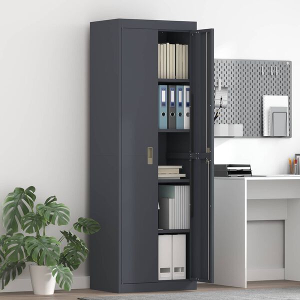 vidaXL Storage Cabinet with Storage 2 pcs Anthracite 60 x 40 x180 cm