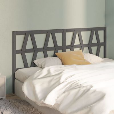vidaXL Bed Headboard Grey 186x4x100 cm Solid Wood Pine