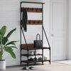 vidaXL Clothes Rack with Shoe Storage Brown Oak 80x40x184 cm