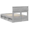 vidaXL Bed Frame with Drawer Grey Sonoma 135 x 190 cm Solid Pine Wood