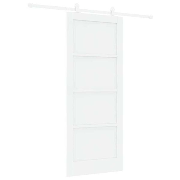 vidaXL Sliding Door White 83 x 202 cm Solid Pine Wood