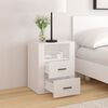 vidaXL Bedside Cabinet White 50x36x60 cm Engineered Wood