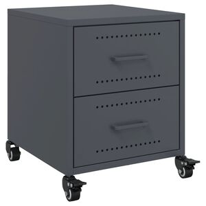 vidaXL Bedside Cabinet Anthracite 36x39x43.5 cm Steel