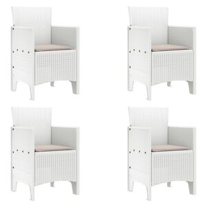 vidaXL Garden Chair 4 pcs White 53 x 49 x 85 cm PP