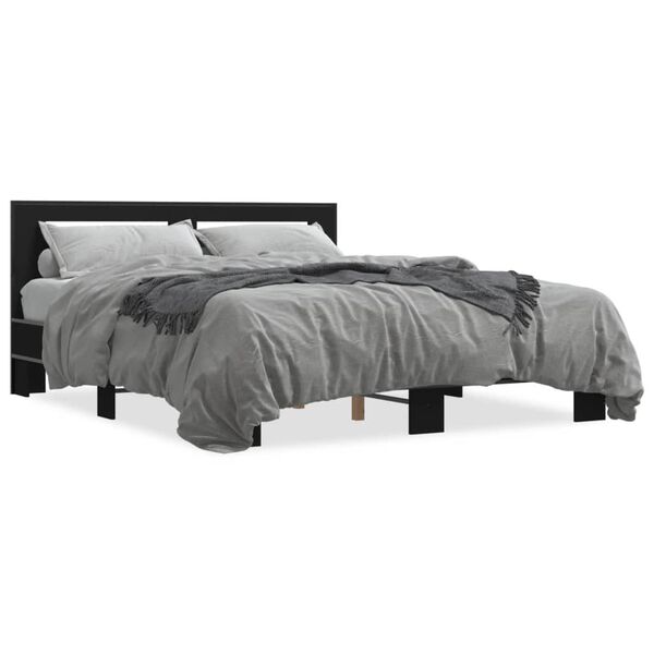 vidaXL Bed Frame without Mattress Black 160x200 cm