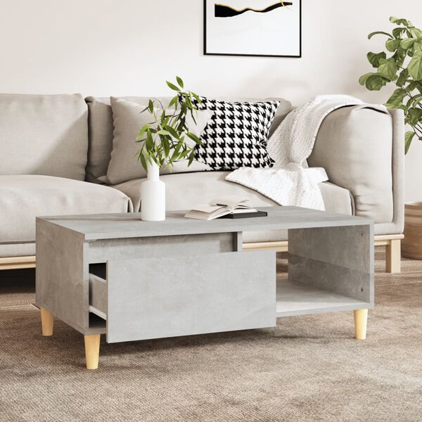 vidaXL Coffee Table Concrete Grey 90x50x36.5 cm Engineered Wood