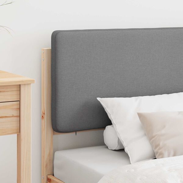 vidaXL Bed Frame with Upholstered Headboard Light Grey 75 x 190 cm