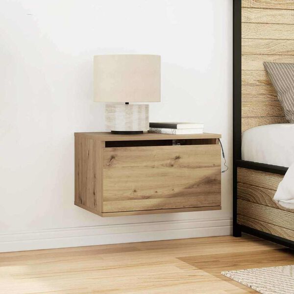vidaXL Wall-mounted Bedside Cabinet 2 pcs Artisan Oak 50 x 36 x 30 cm