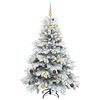 vidaXL Artificial Christmas Tree with 150 LEDs White 150 cm PE and PVC