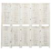 vidaXL 5-Panel Room Divider Antique White 178.5x166 cm Solid Wood