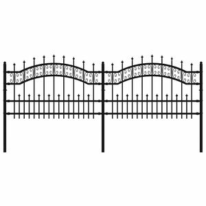 vidaXL Garden Fence KAMPEN 240 x 115 cm Powder-coated steel Black